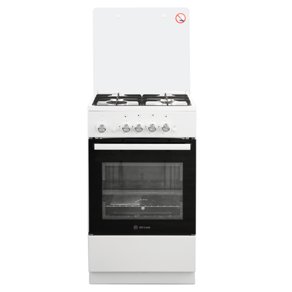 Газовая плита De Luxe 5040.42г(кр) чр белый Газовая плита De Luxe 5040.42г(кр) чр белый